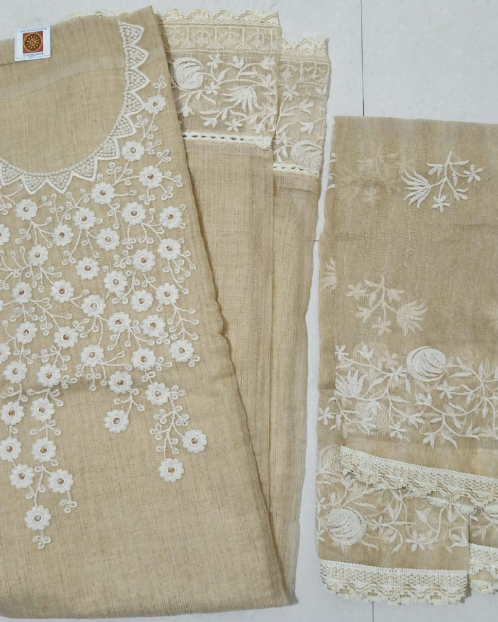 Golden Suit - Moti and Thread work