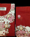 Mul Chanderi Suit Brick Red