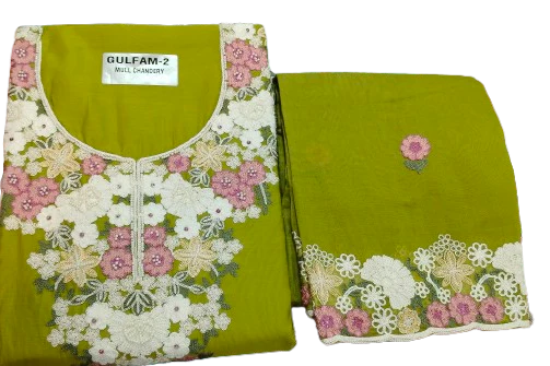 Mal Chanderi Suit - Parrot Green