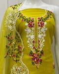 chanderi Suit with Kashmiri Work and cutwork dupatta